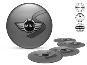 Mini Cooper Wheel Sticker Logo Resin Domed Design